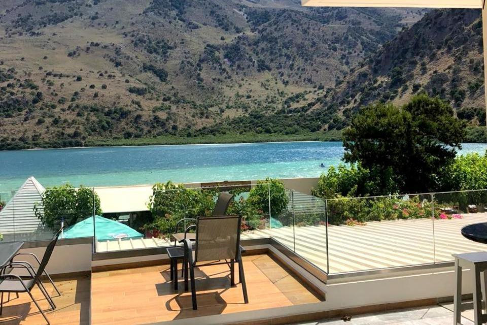 Korissia With Lake View Kournas Bagian luar foto