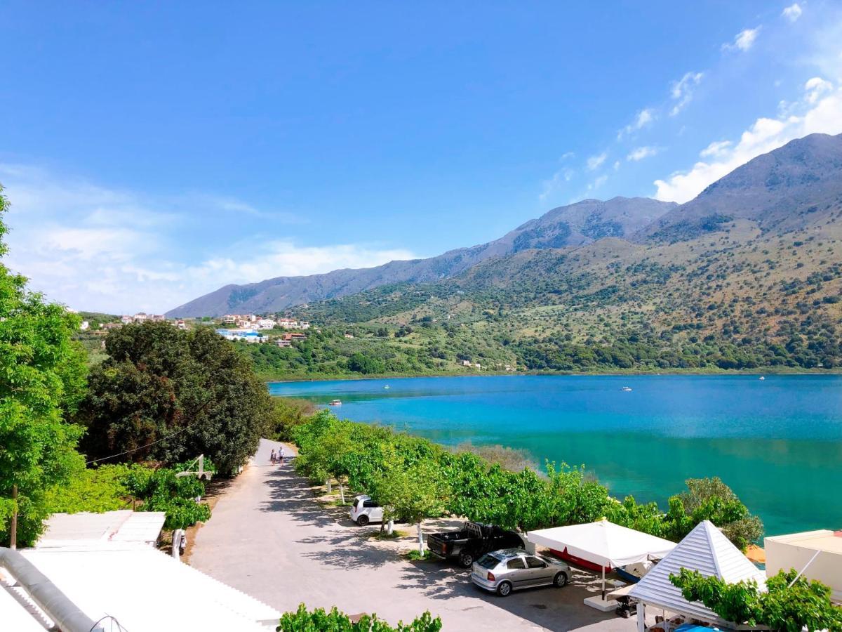 Korissia With Lake View Kournas Bagian luar foto