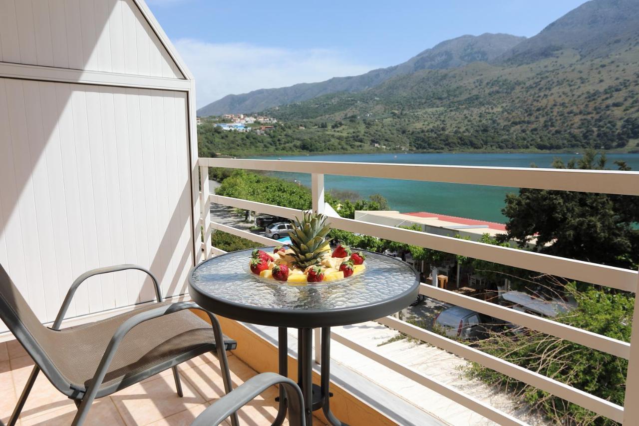 Korissia With Lake View Kournas Bagian luar foto